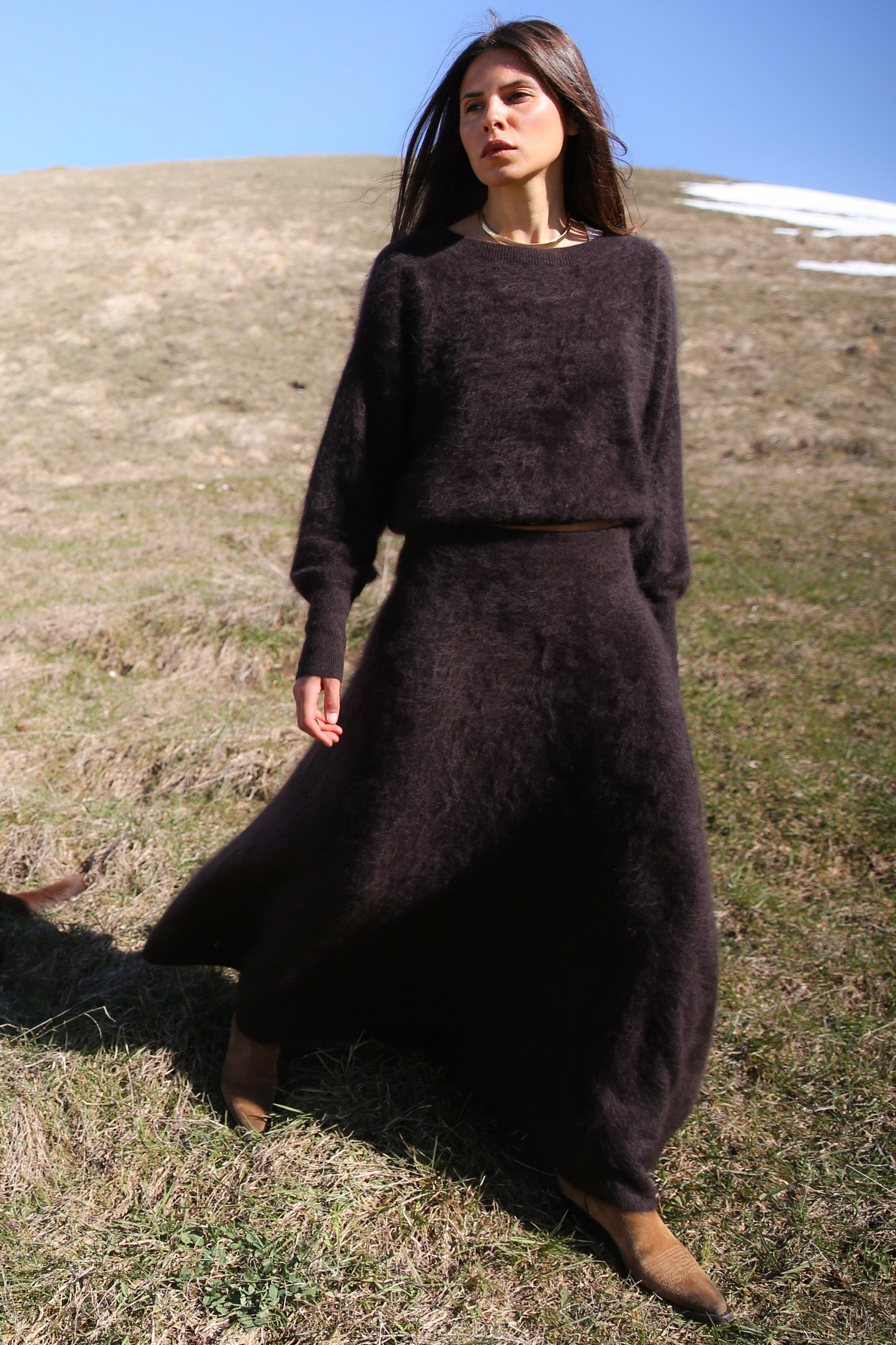 Brushed Cashmere Skirt
