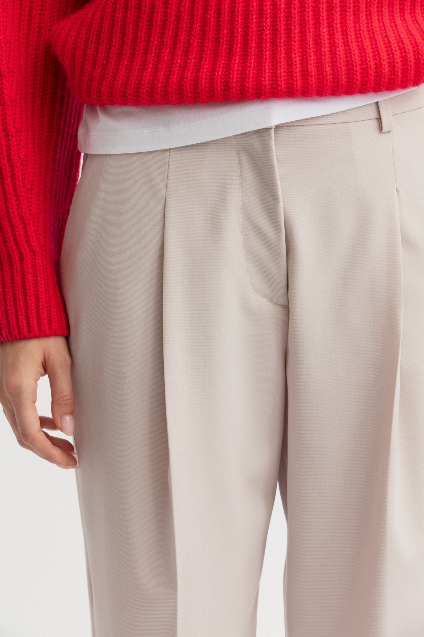 Pleated front trousers