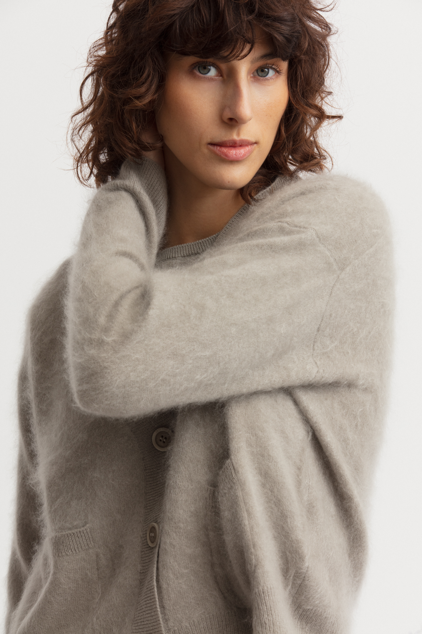 Brushed Cashmere Cardigan