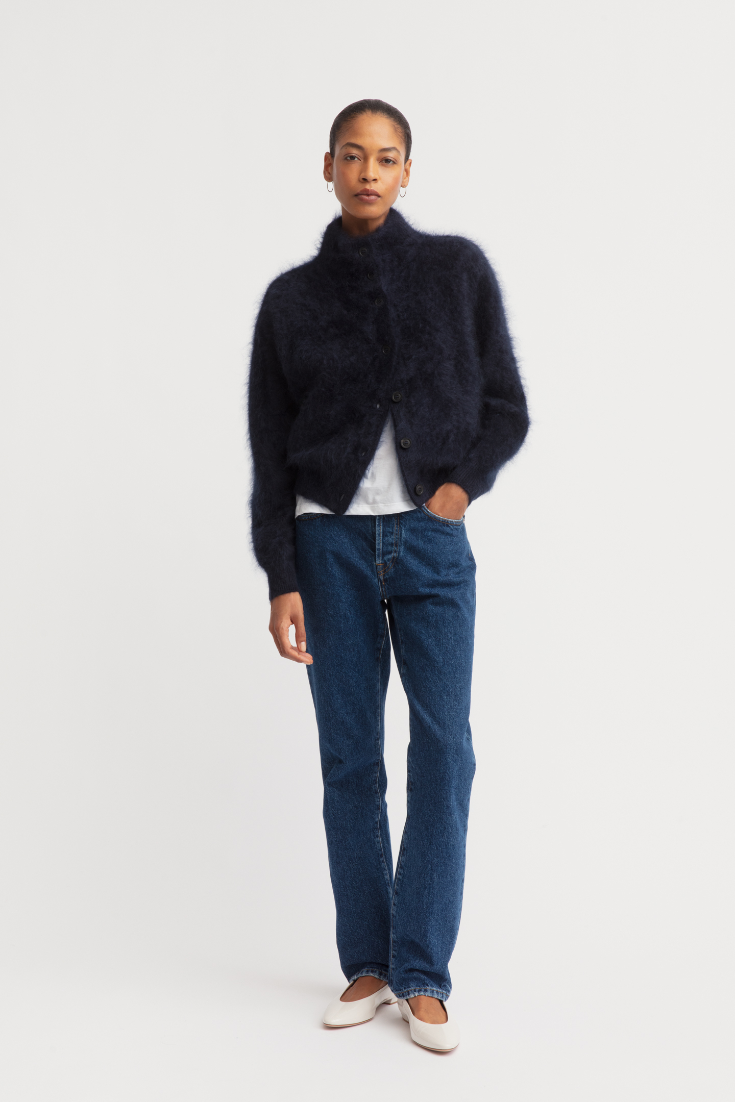 Brushed Cashmere Cardigan