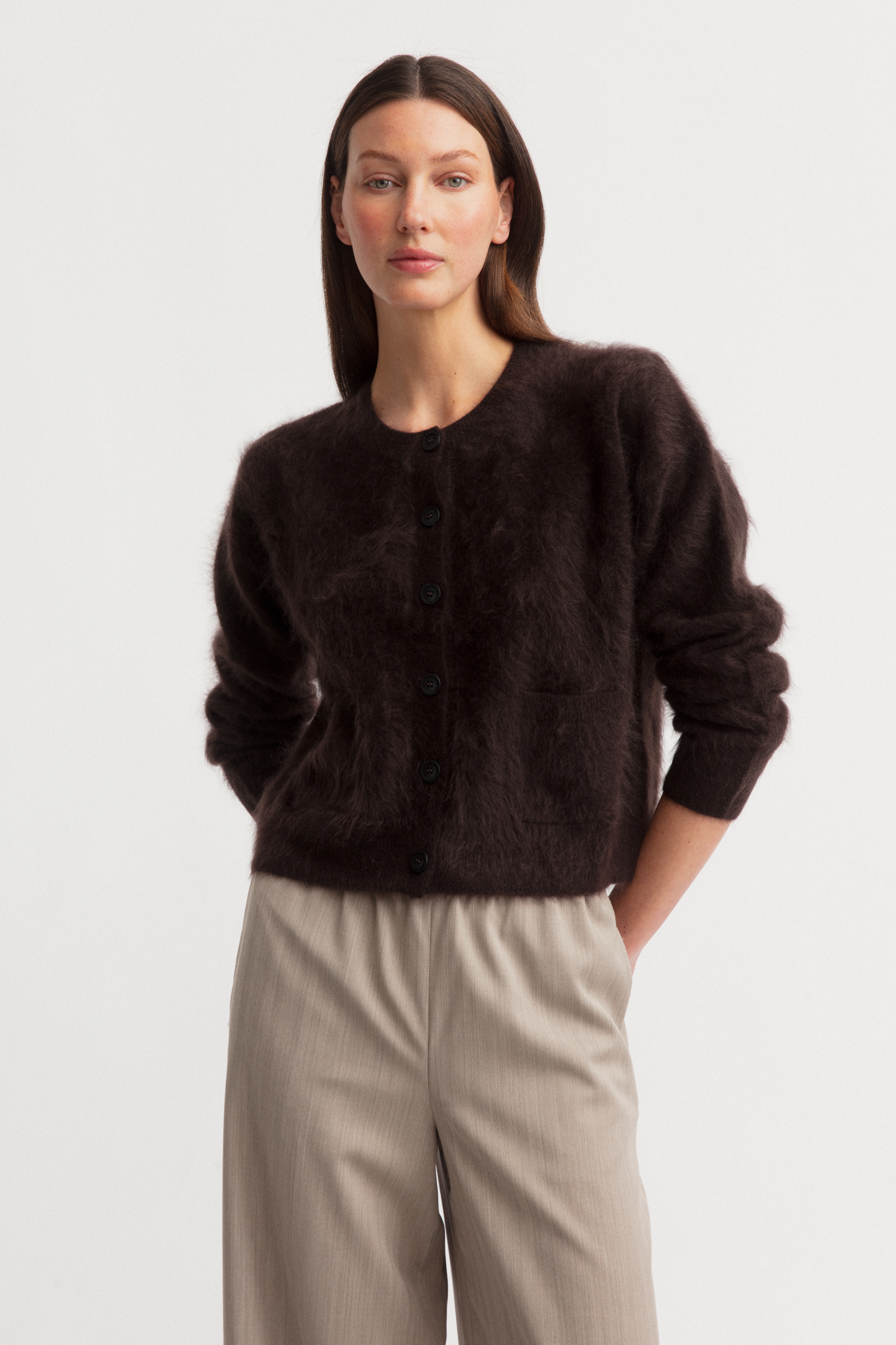 Brushed Cashmere Cardigan