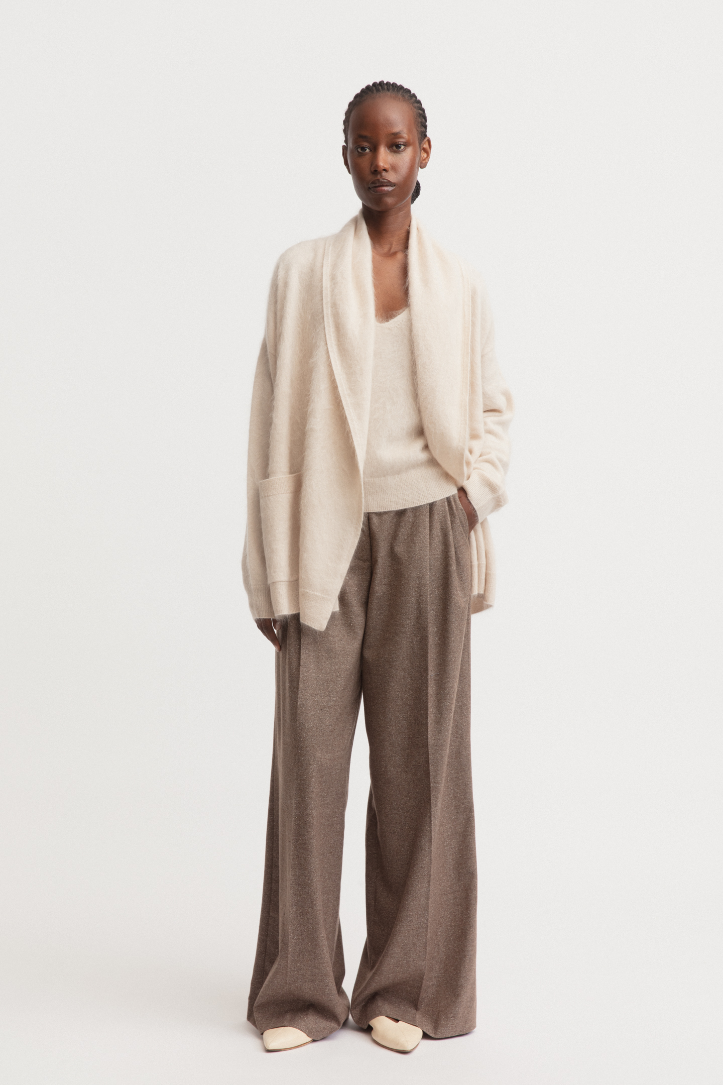 Brushed Cashmere Cardigan