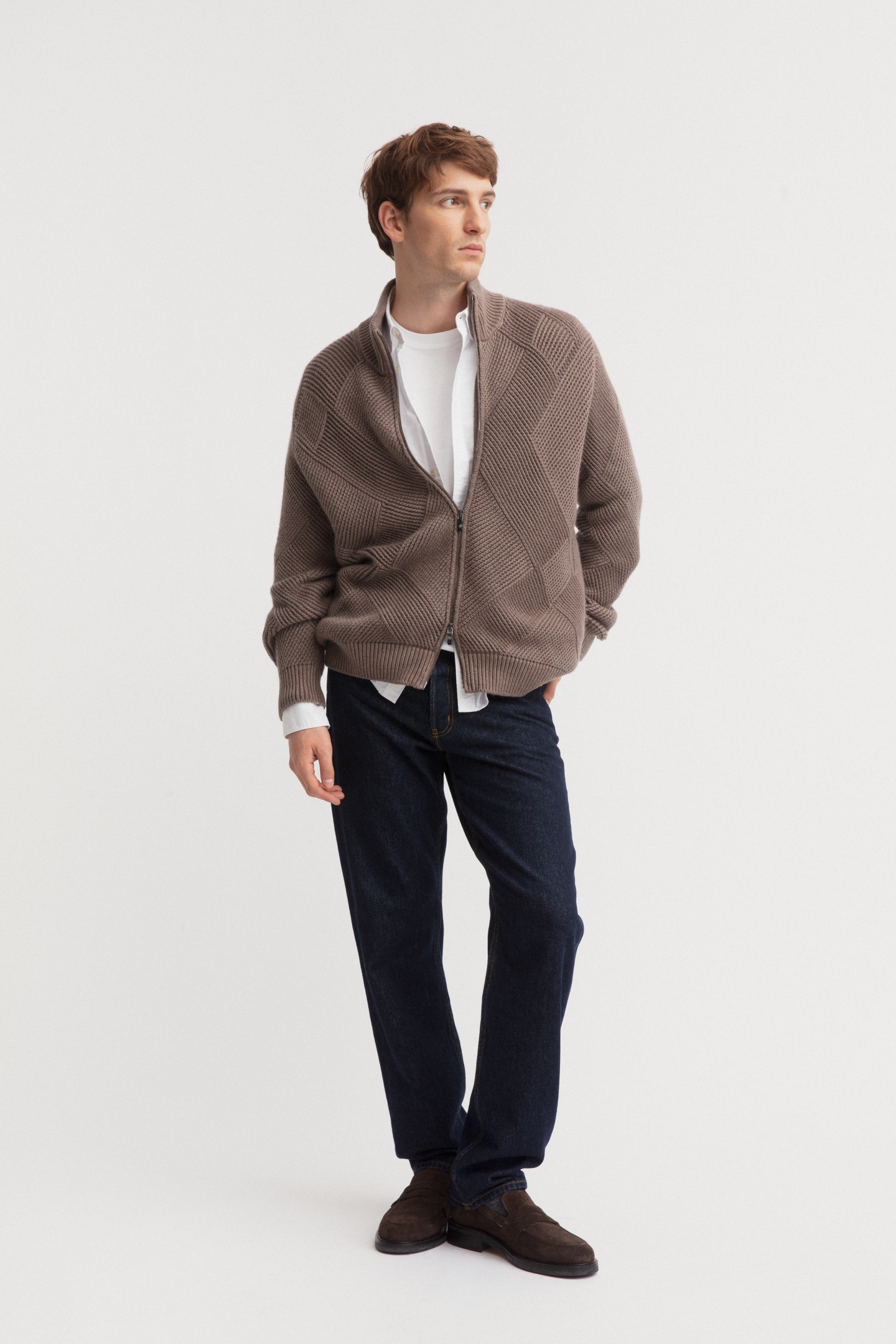 Stonewashed Cashmere Cardigan