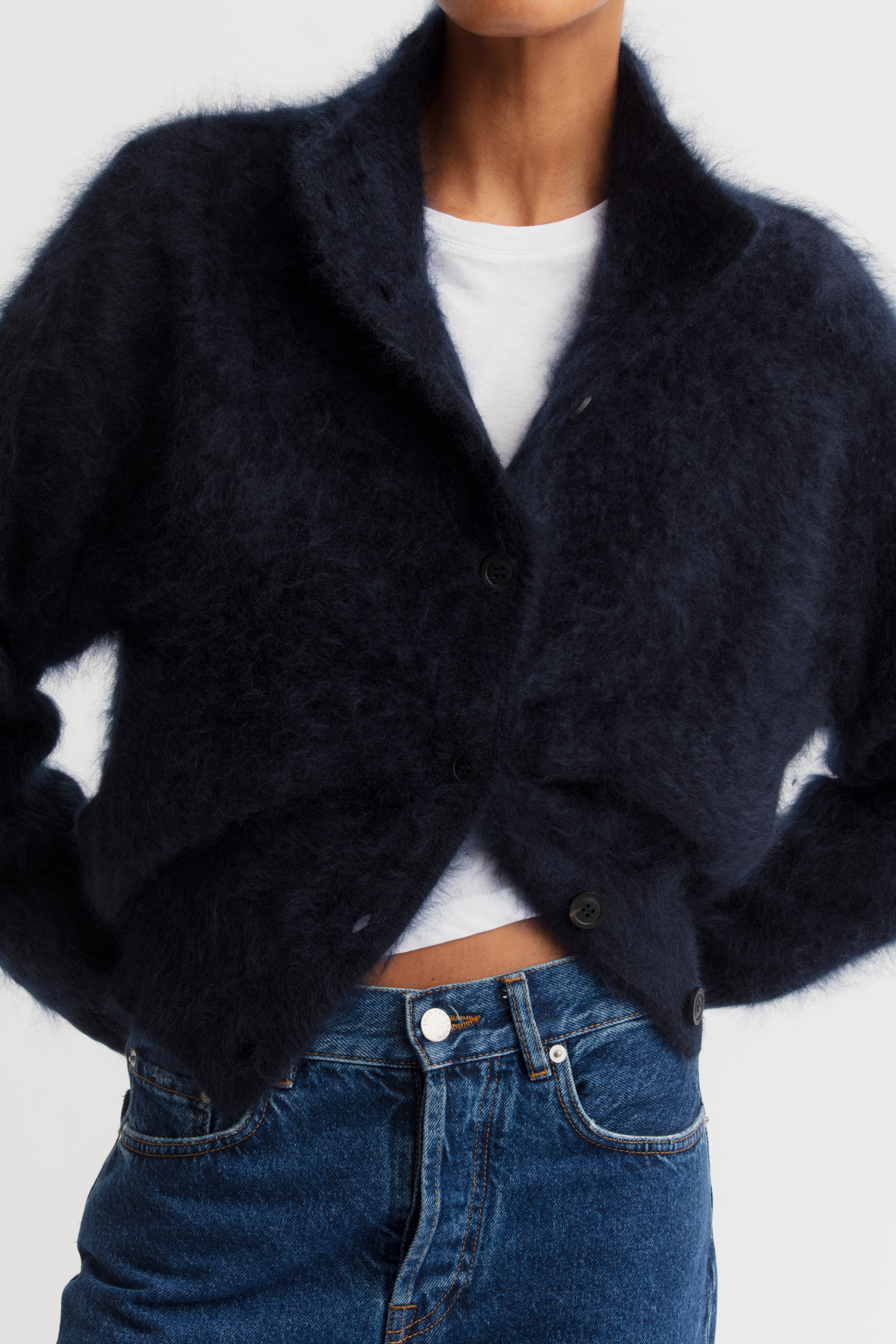 Brushed Cashmere Cardigan