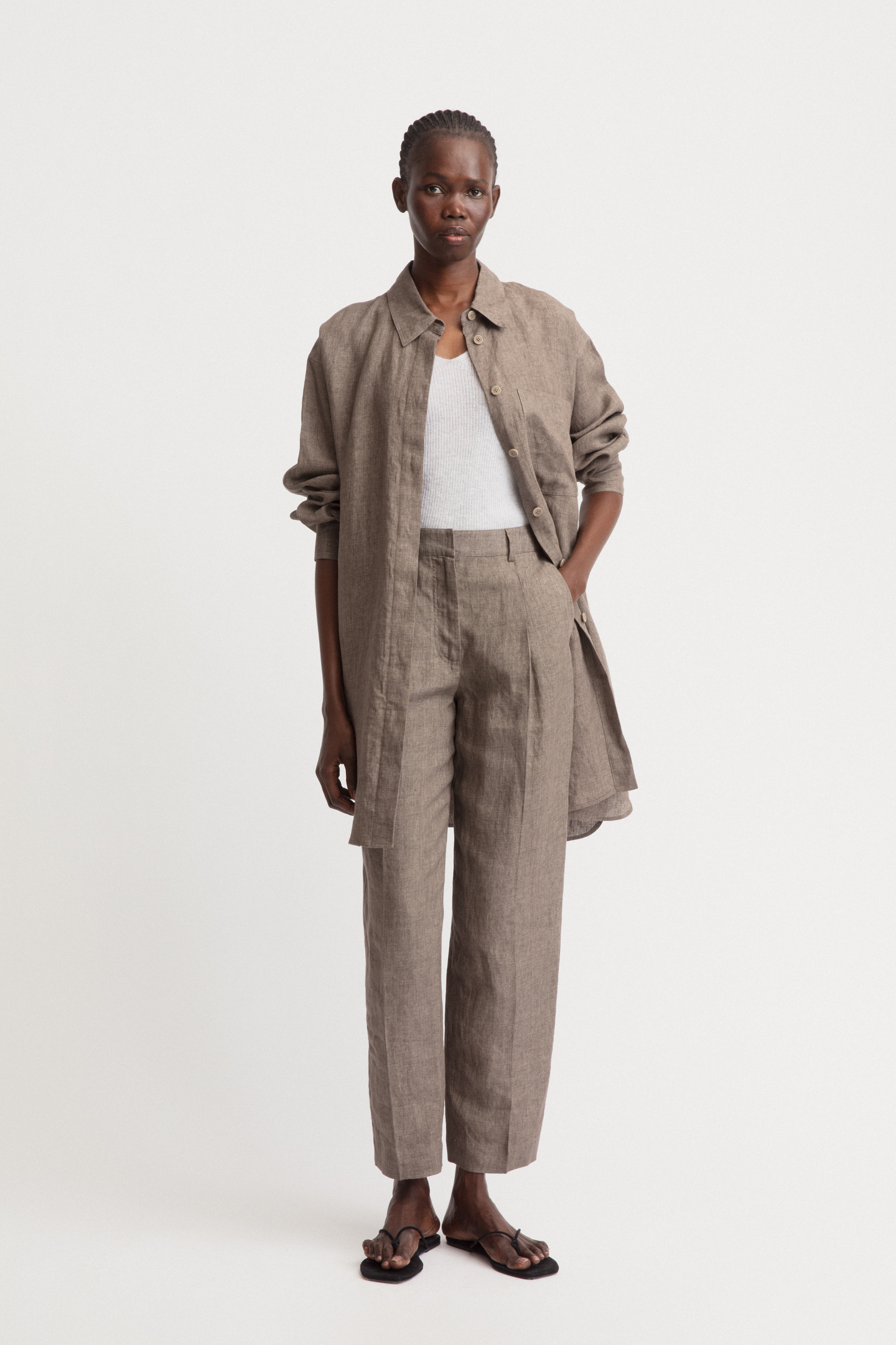 SAMOS Linen Dress for Women in taupe SAMOS Linen Dress for Women in taupe