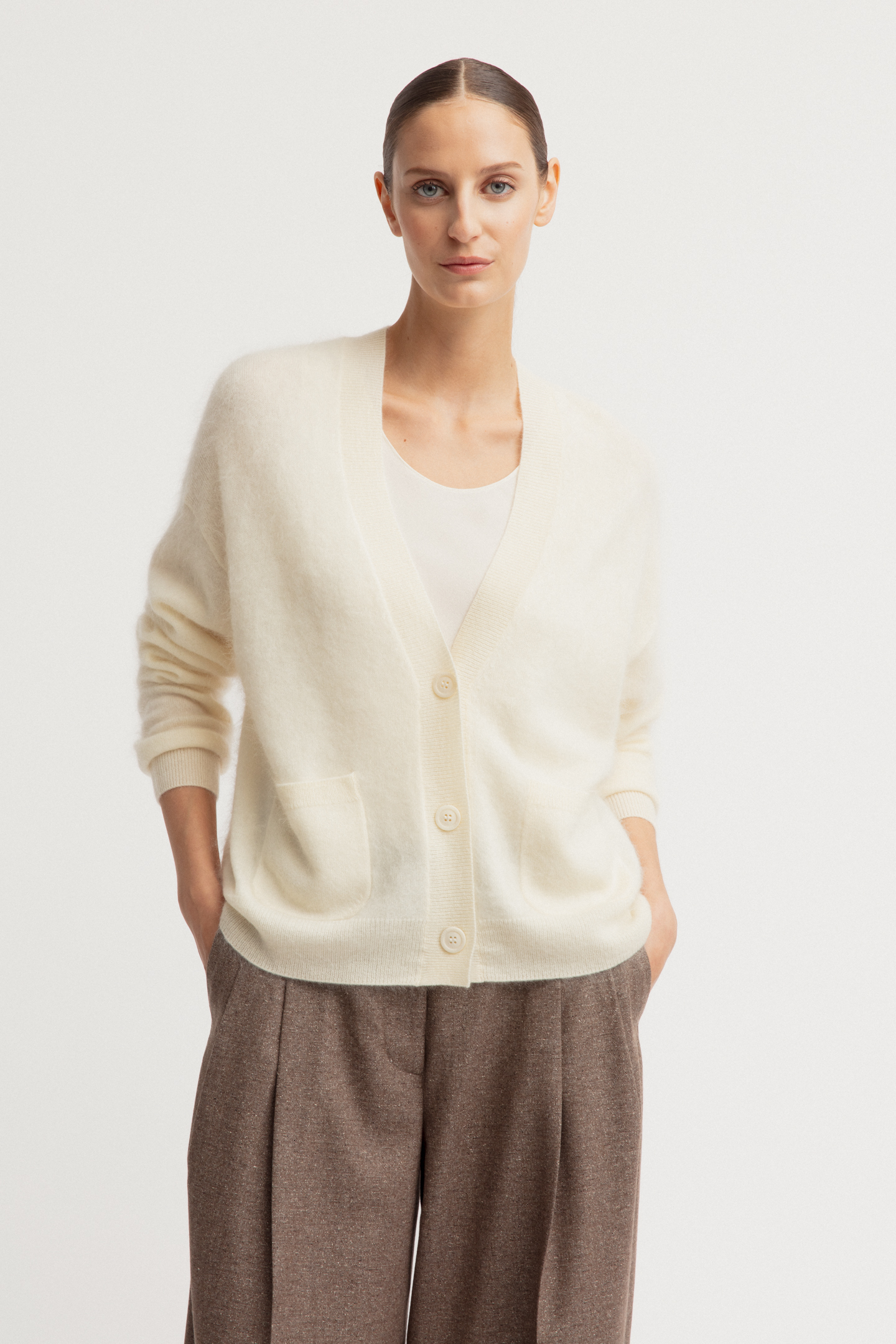 Brushed Cashmere Cardigan